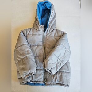 Carter's Gray Puffer Jacket with Blue Lining 5t
